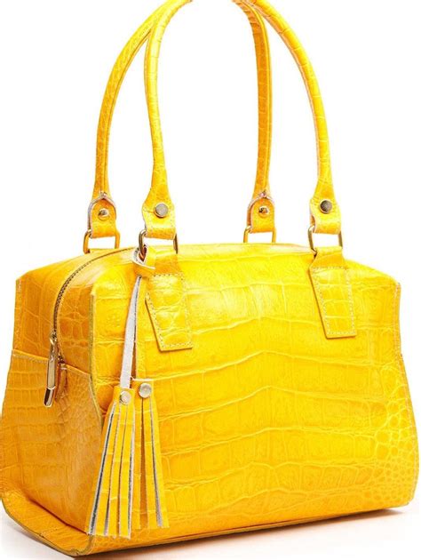 yellow leather handbags